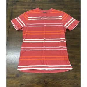 Junk Food Clothing Womens Striped T-Shirt Red Orange White Size M 12MSK502
